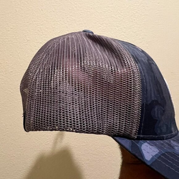 HUK Hat Performance Fishing Adjustable Mesh Camo Snapback Trucker Blue - Picture 5 of 5